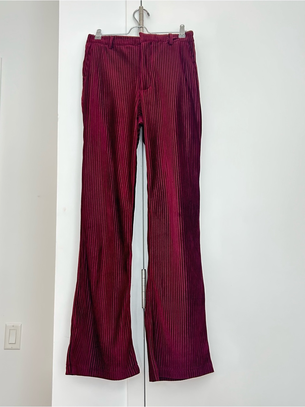 Burgundy Ribbed Corduroy Pants
